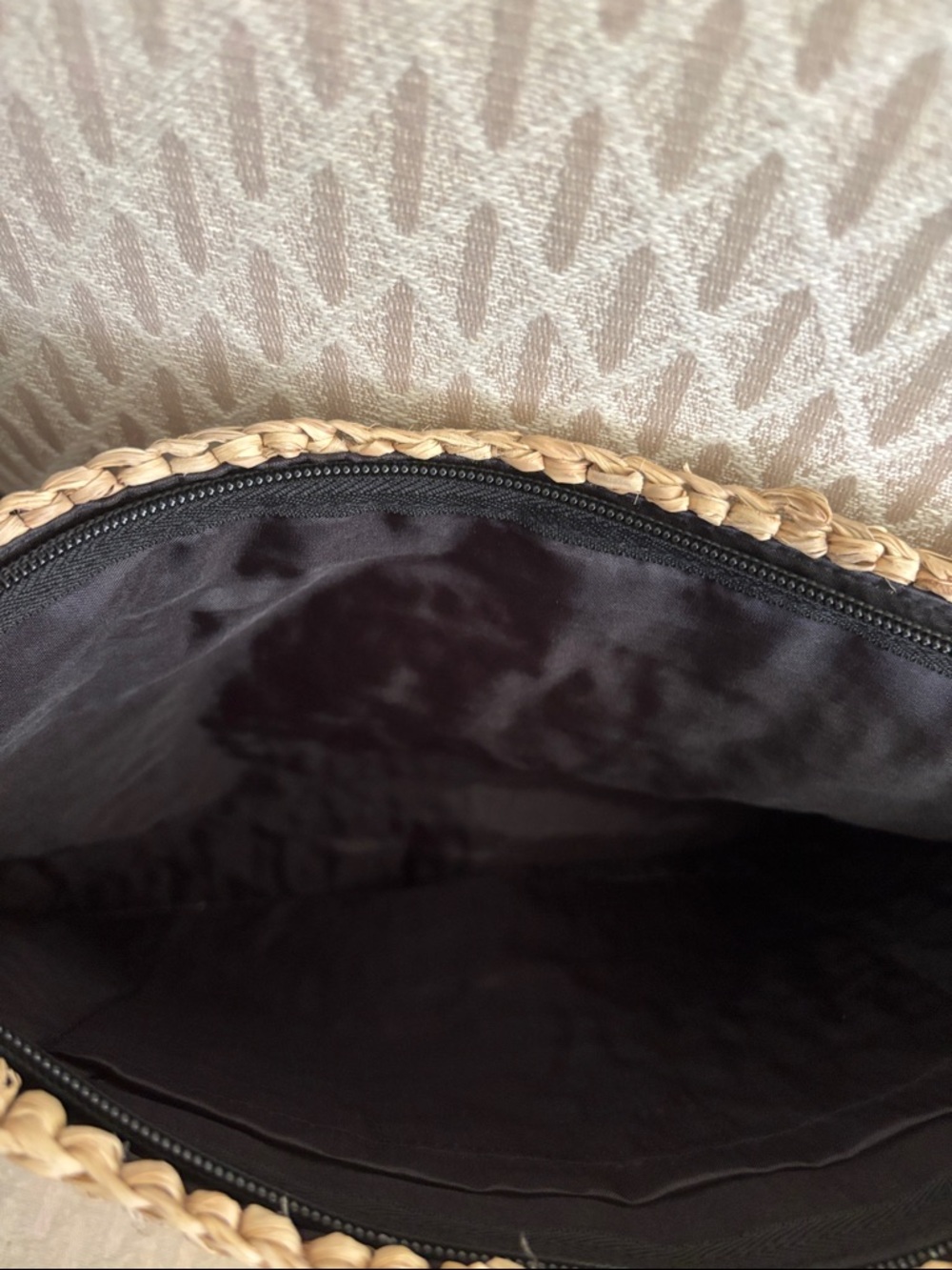 Woven Straw Pom Pom Clutch - Natural Tan - Picture 2 of 5